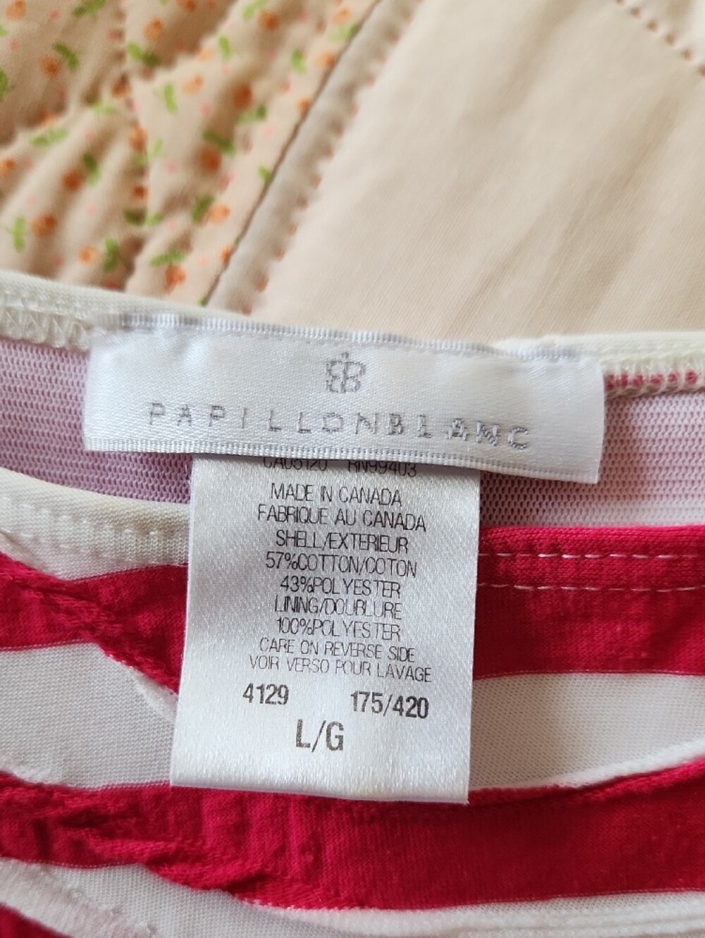 Papillon Blanc Red and White Striped Sleeveless Shift Dress - Picture 3 of 3